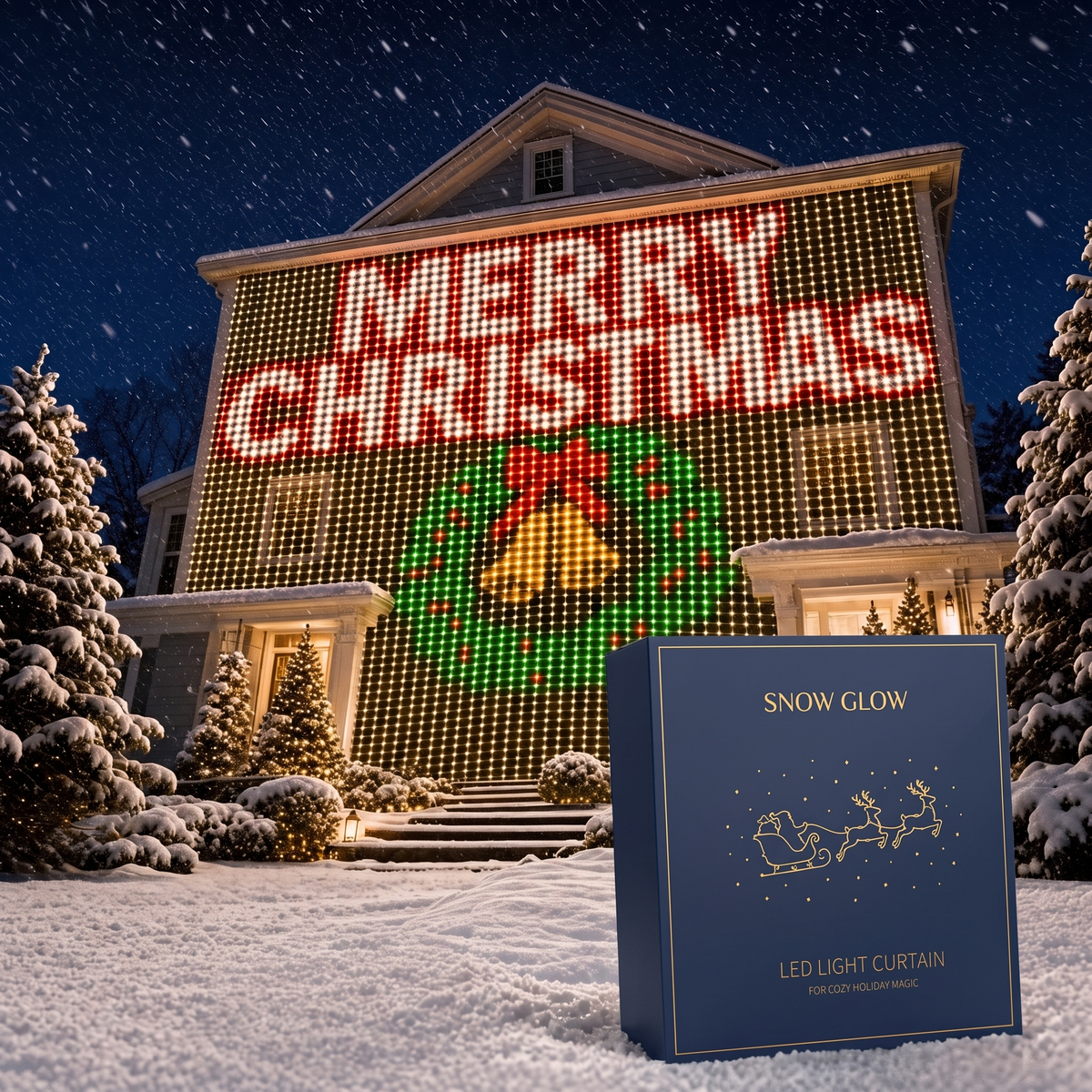 Snow Glow™ LED Christmas Curtain